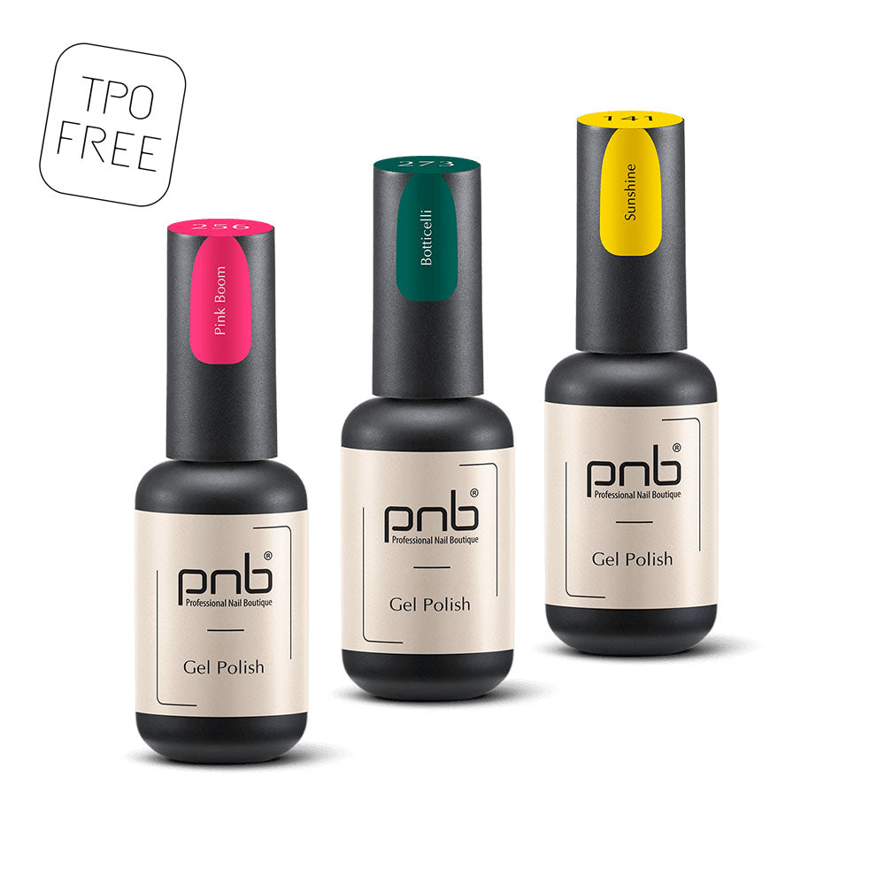 PNB geliniai lakai-Tai nepakartojami atspalviai. Baltame fone TPO FREE