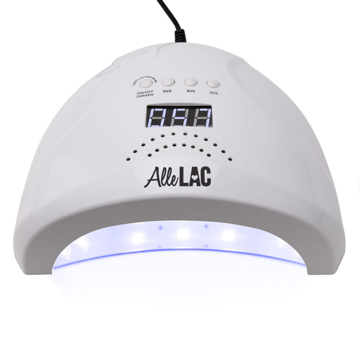 UV/LED lempa nagams AlleLac 48W su displėju, baltame fone