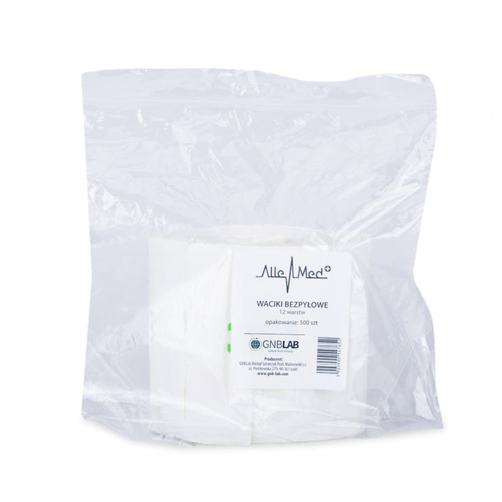 AlleMed celiuliozės lapeliai be pūkelių 500 vnt. Naguprieziura