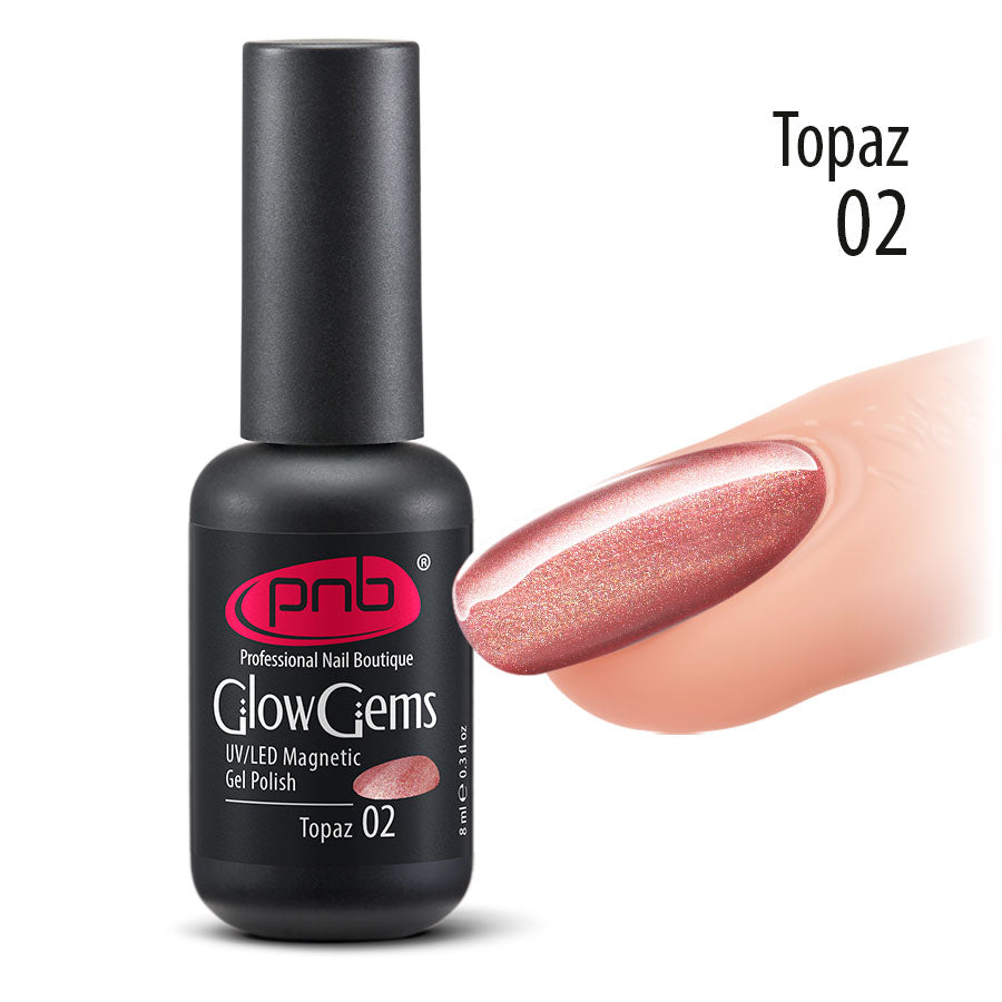 Magnetinis gelinis lakas Glow Gems PNB Topaz ml