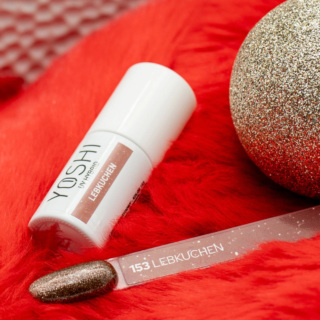 Gelinis lakas YOSHI LEBKUCHEN 153 tipsas raudoname fone