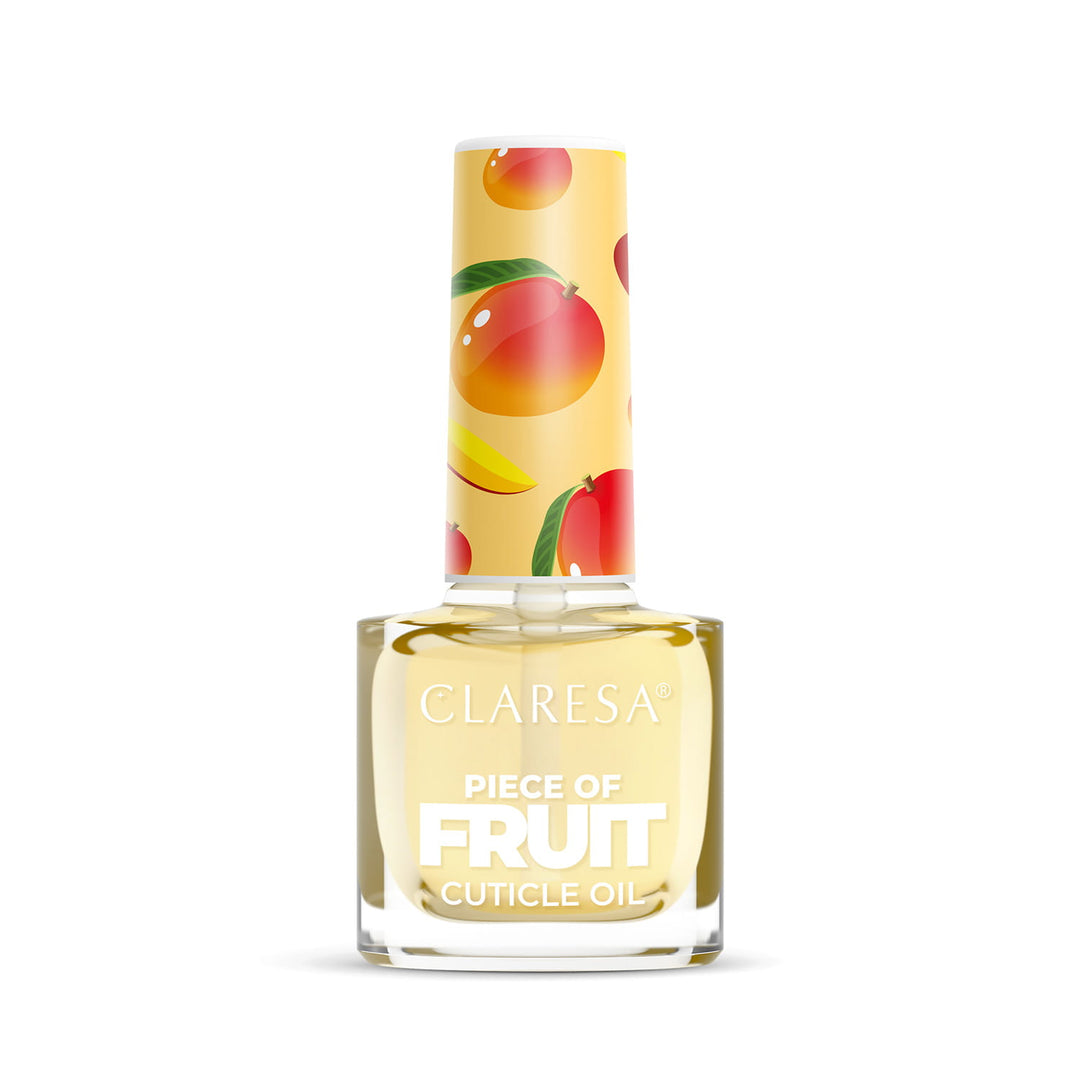 Nagų ir odelių aliejukas CLARESA FRUIT MANGO 5 ml baltame fone