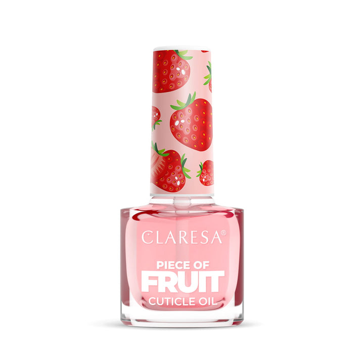 Nagų ir odelių aliejukas CLARESA FRUIT STRAWBERRY 5 ml baltame fone
