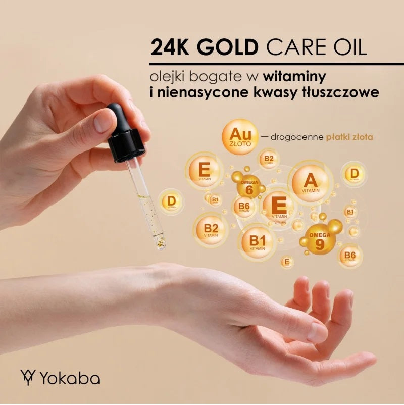 Nagų ir odelių aliejukas 24K GOLD CARE OIL Yokaba 10 ml