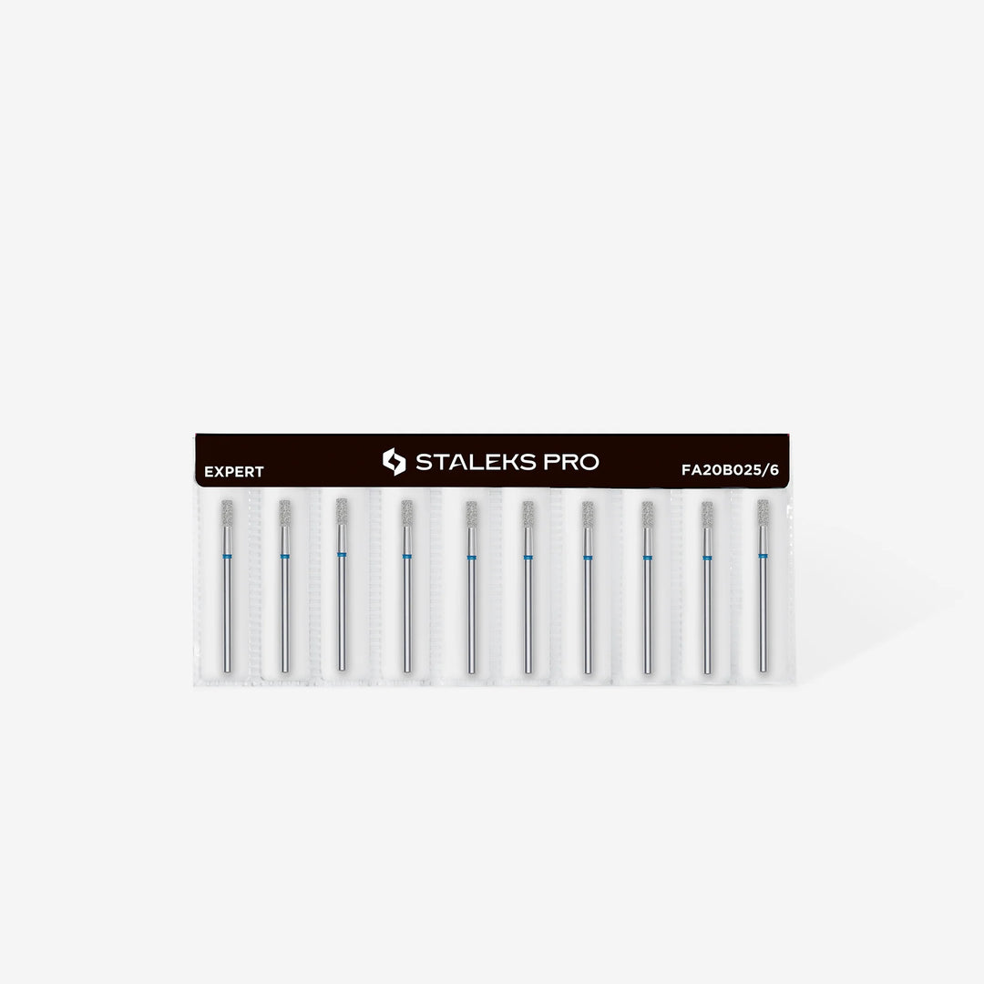 Deimantinis frezos antgalis cilindras mėlynas STALEKS EXPERT 2.5 mm Staleks