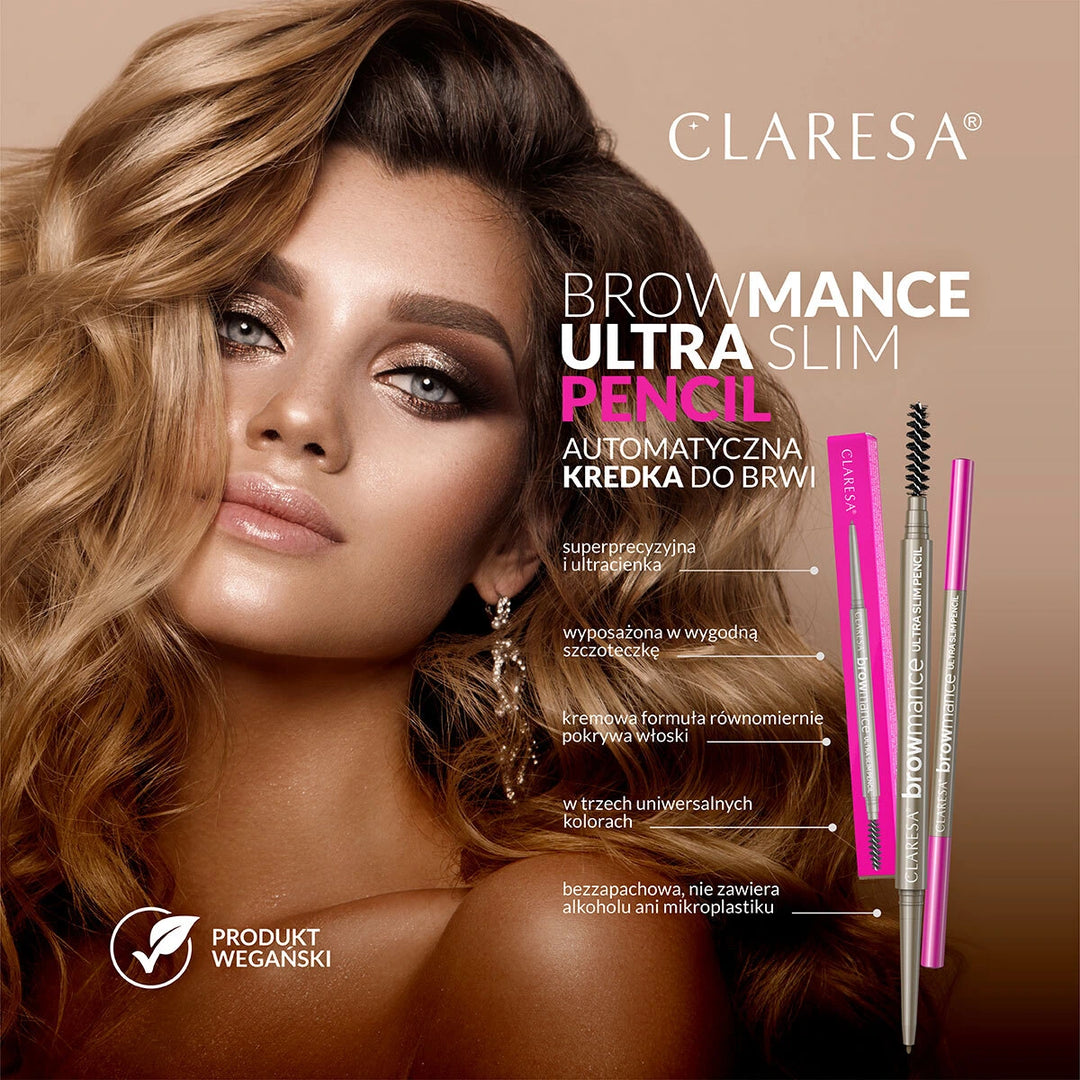 CLARESA BROWMANCE itin plonas automatinis antakių pieštukas 01 švelni ruda spalva 4Mass