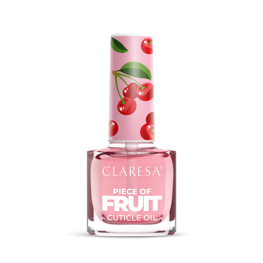 Nagų ir odelių aliejukas CLARESA FRUIT CHERRY 5 ml baltame fone