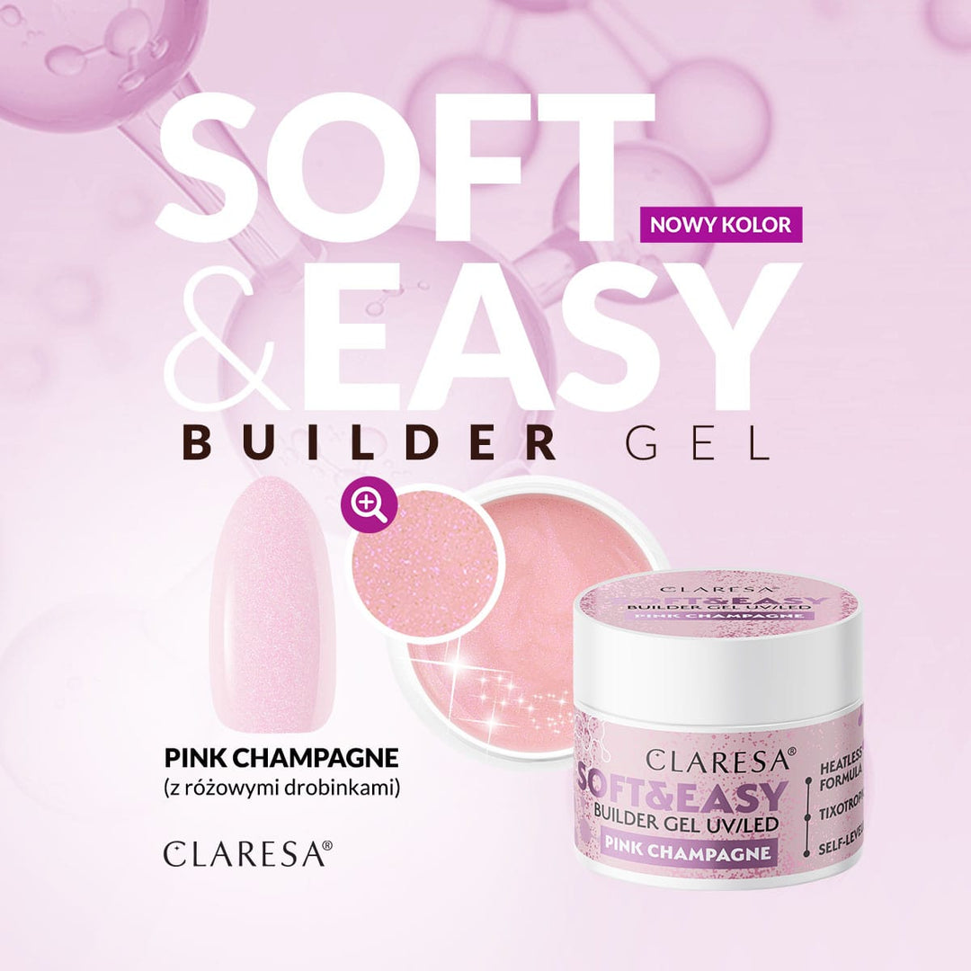 CLARESA SOFT&EASY BUILDER GEL Pink Champagne 12 g