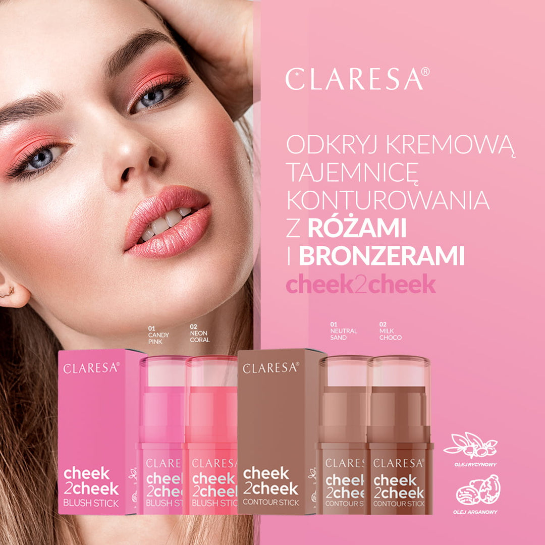 Claresa bronzeris stifte CHEEK 2 CHEEK 01 Neutral Sand 5,5 g Naguprieziura