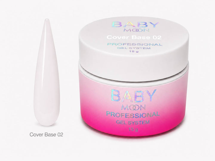 BABY MOON Cover Base 02 – HEMA FREE maskuojamoji bazė, 15 ml Moon FULL