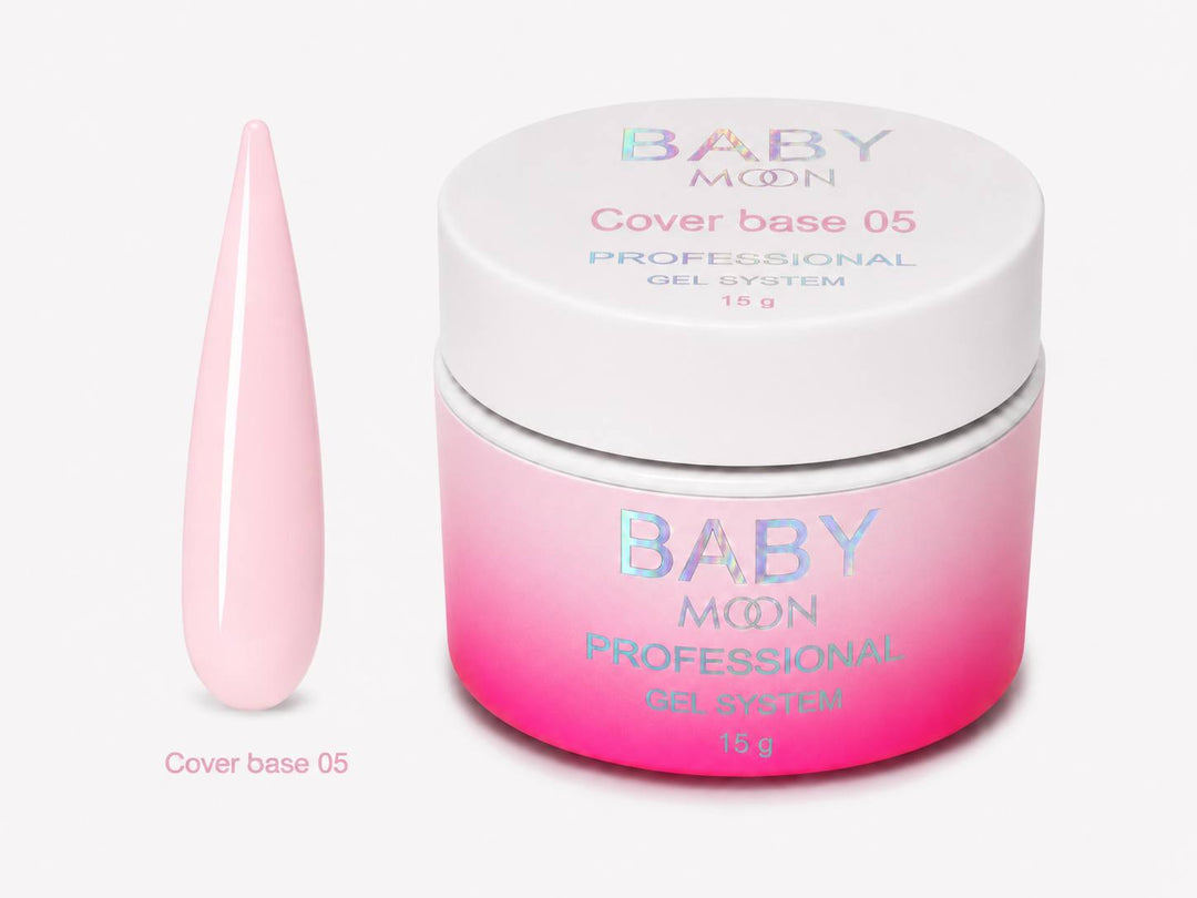 BABY MOON Cover Base 05 – HEMA FREE maskuojamoji bazė, 15 ml Moon FULL