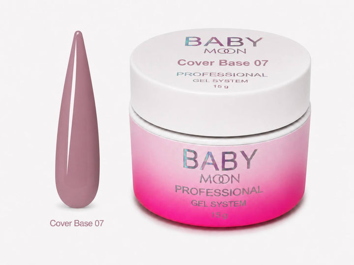 BABY MOON Cover Base 07 – HEMA FREE maskuojamoji bazė, 15 ml Moon FULL