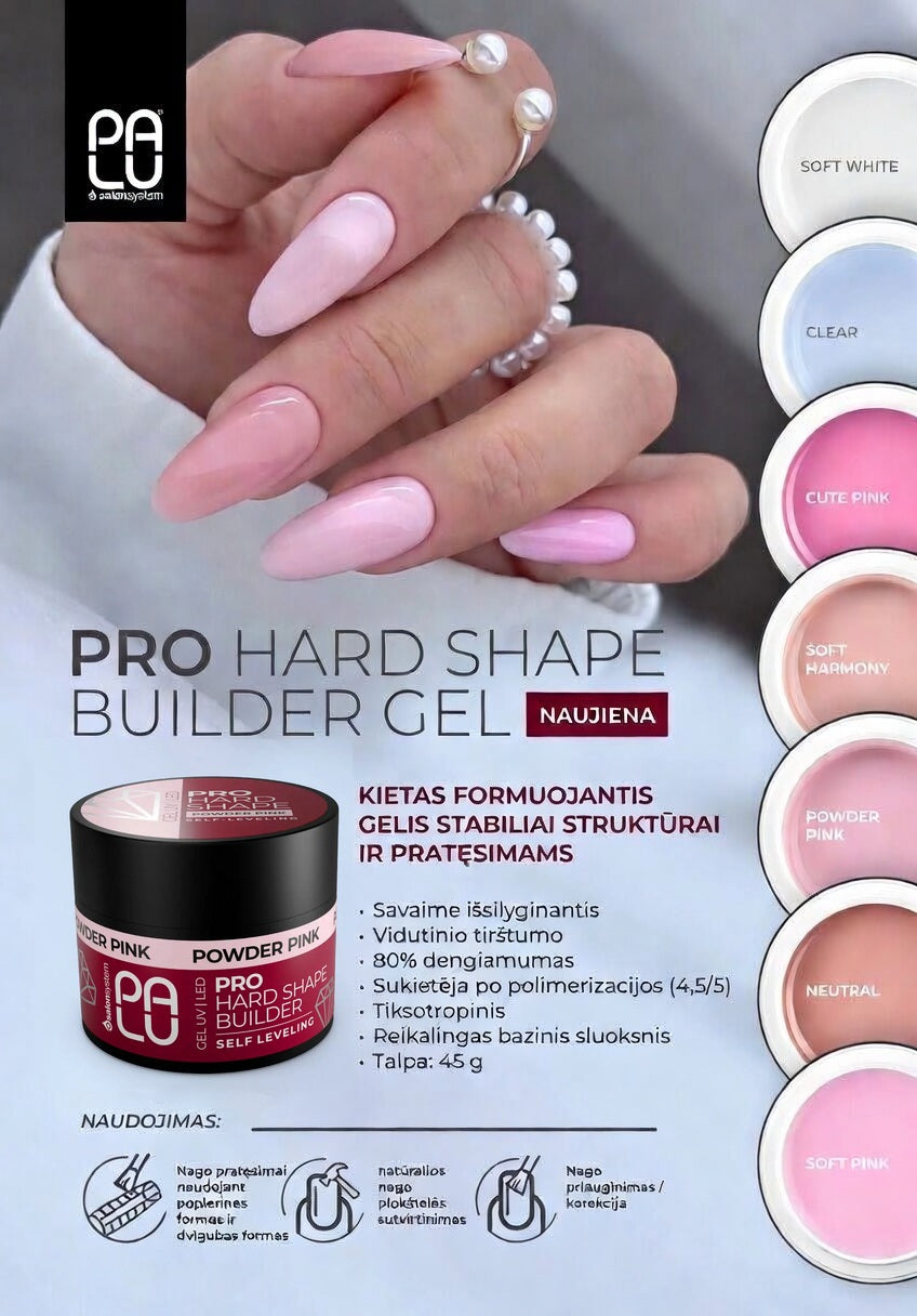 PALU PRO HARD SHAPE BUILDER GEL CLEAR 45g 4Mass