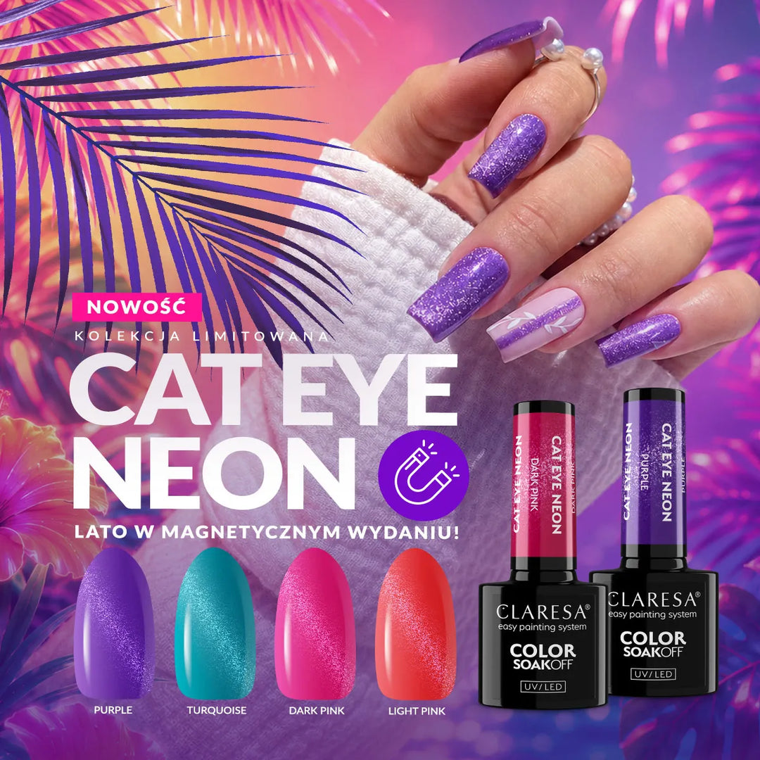 Gelinis lakas Claresa Neon Cat Eye Dark Pink 5g 4Mass