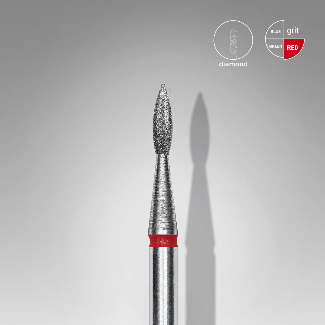 Deimantinis frezos antgalis Liepsnelė raudona STALEKS EXPERT 1.8 mm Staleks