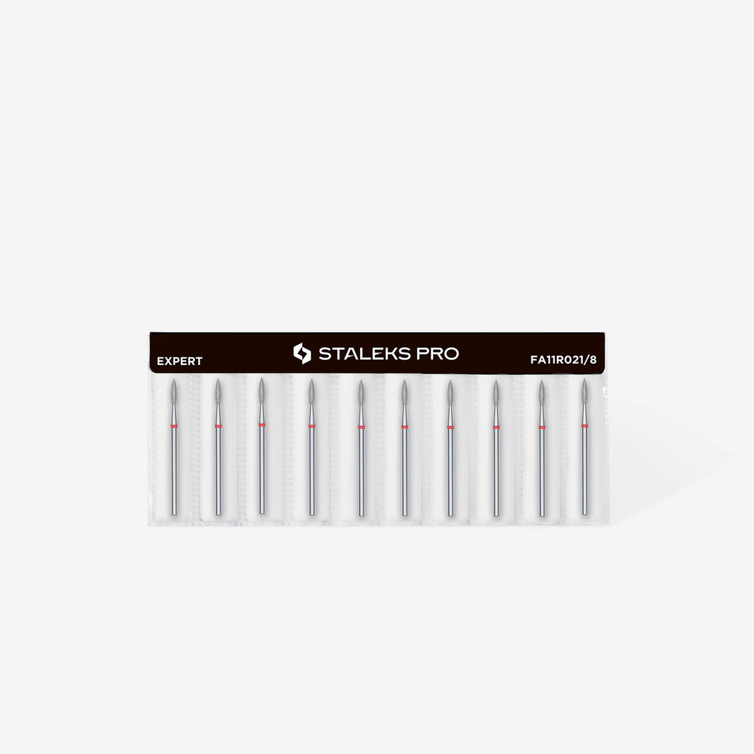 Deimantinis frezos antgalis Liepsnelė raudona STALEKS EXPERT 2.1 mm Staleks