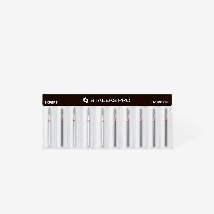 Deimantinis frezos antgalis Liepsnelė raudona STALEKS EXPERT 2.1 mm Staleks