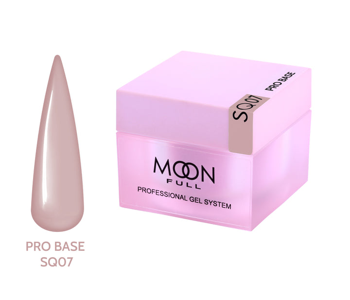 MOON Full Nude PRO Base – spalvota maskuojanti bazė nagams SQ07, 30 ml Moon FULL