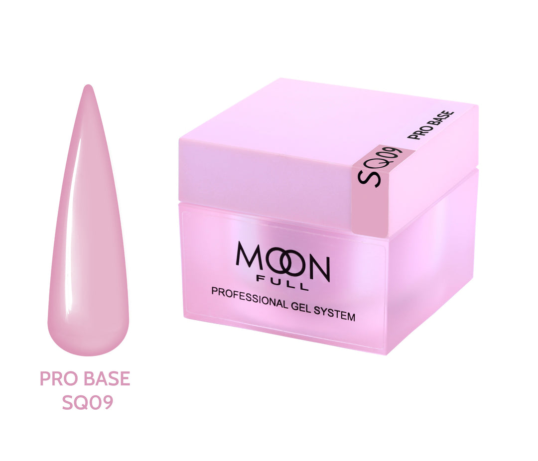 MOON Full Nude PRO Base – spalvota maskuojanti bazė nagams SQ09, 30 ml Moon FULL