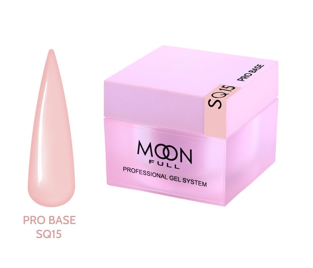 MOON Full Nude PRO Base – spalvota maskuojanti bazė nagams SQ15, 30 ml Moon FULL