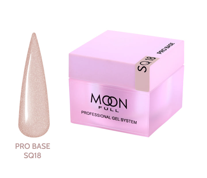 MOON Full Nude PRO Base – spalvota maskuojanti bazė nagams SQ18, 30 ml Moon FULL