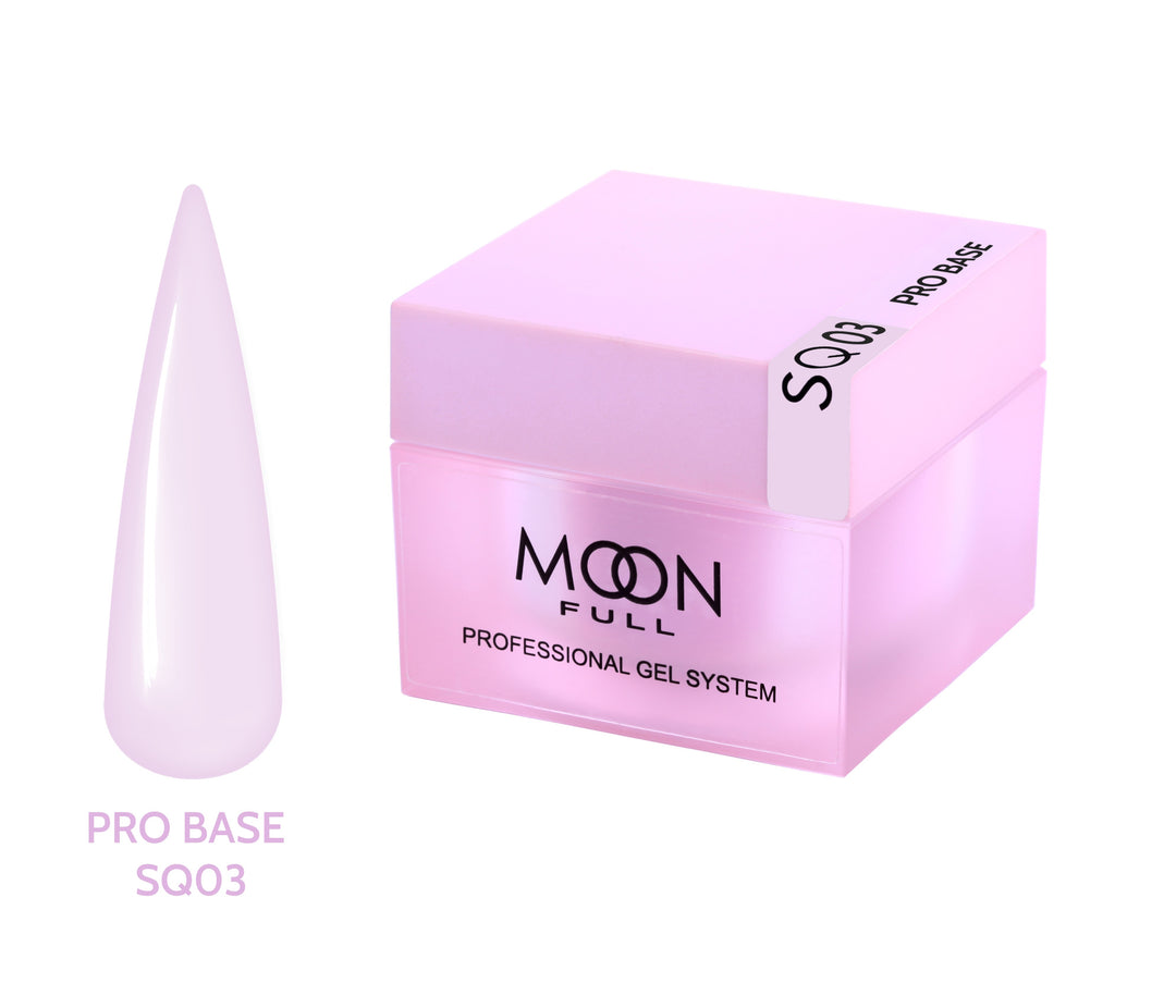 MOON Full Nude PRO Base – spalvota maskuojanti bazė nagams SQ03, 30 ml Moon FULL