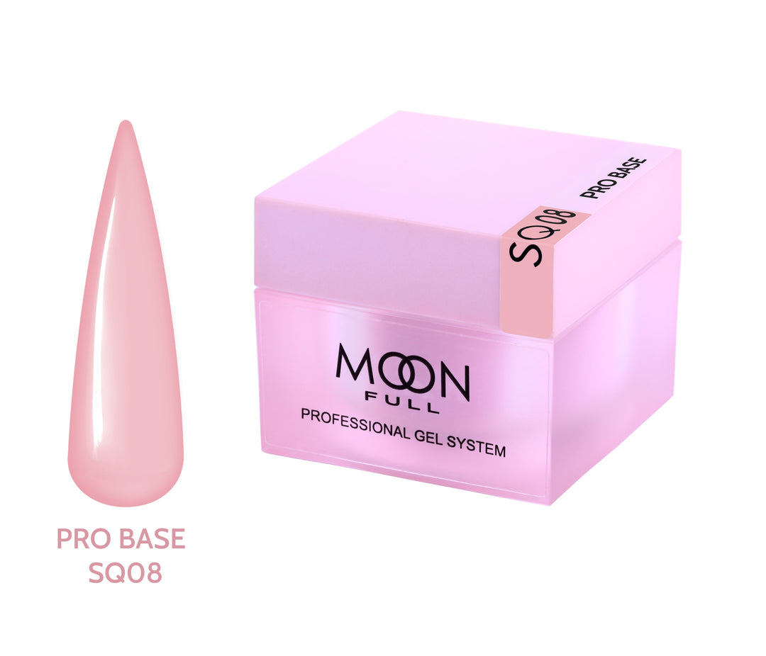 MOON Full Nude PRO Base – spalvota maskuojanti bazė nagams SQ08, 30 ml Moon FULL