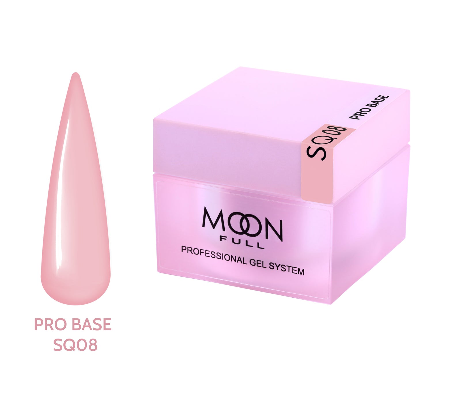 MOON Full Nude PRO Base – spalvota maskuojanti bazė nagams SQ08, 30 ml Moon FULL