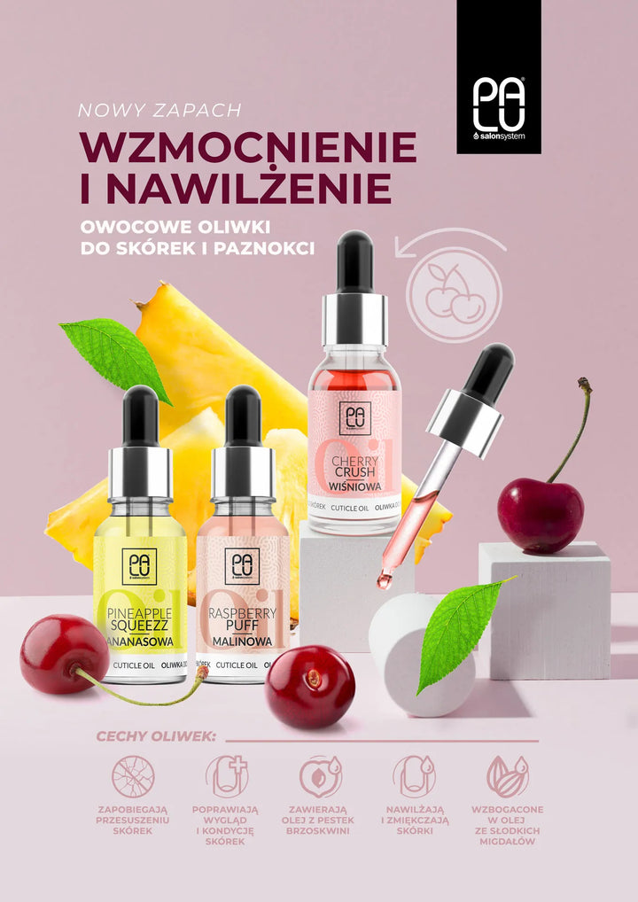 Drėkinamasis nagų ir odelių aliejukas PALU CHERRY CRUSH 15 ml Naguprieziura