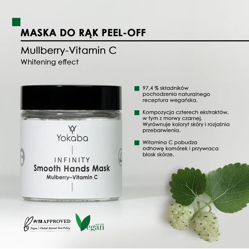Rankų kaukė Yokaba INFINITY Smooth Mulberry su Vitaminu C 100 ml