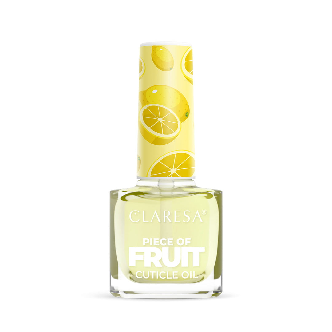 Nagų ir odelių aliejukas CLARESA FRUIT LEMON 5 ml baltame fone