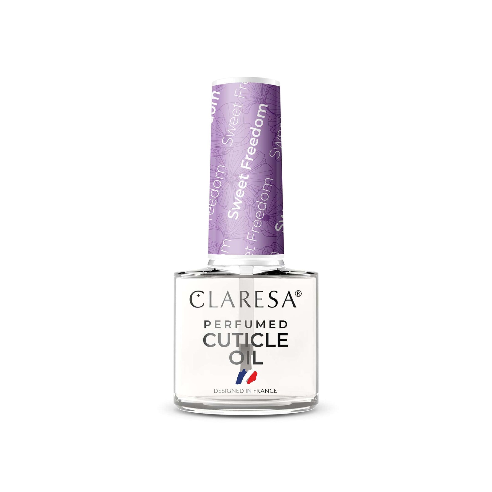Parfumuotas nagų ir odelių aliejukas CLARESA Sweet Freedom 5 ml baltame fone