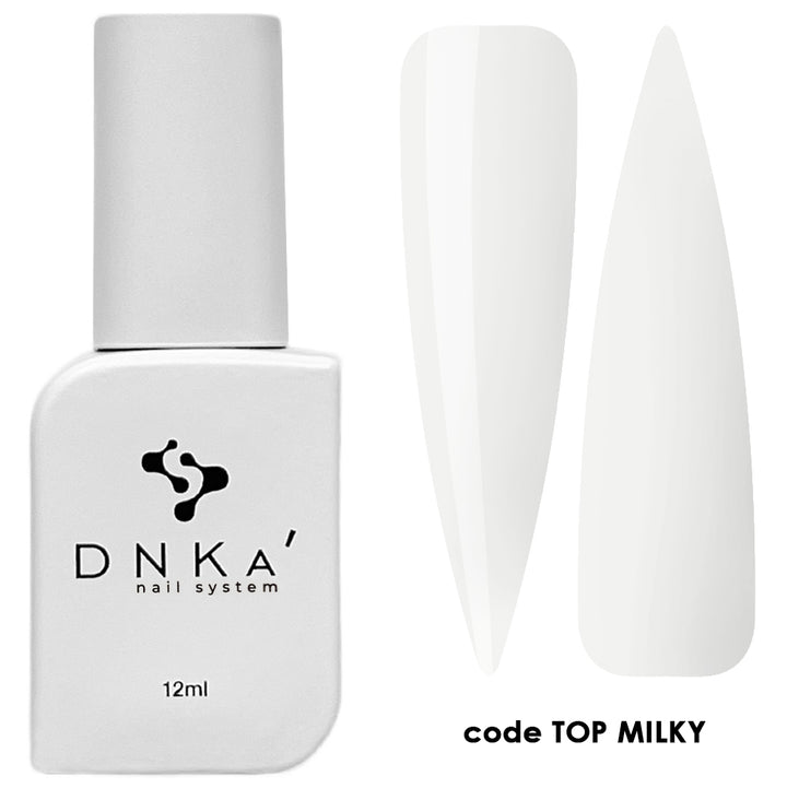 Gelinio lako viršutinis sluoksnis DNKA TOP MILKY No wipe 12 ml
