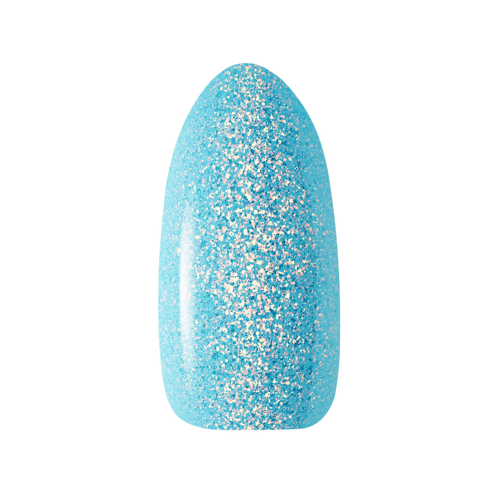 Gelinis lakas CLARESA Unicorn Glow 1 – spindintis mėlynas atspalvis baltame fone