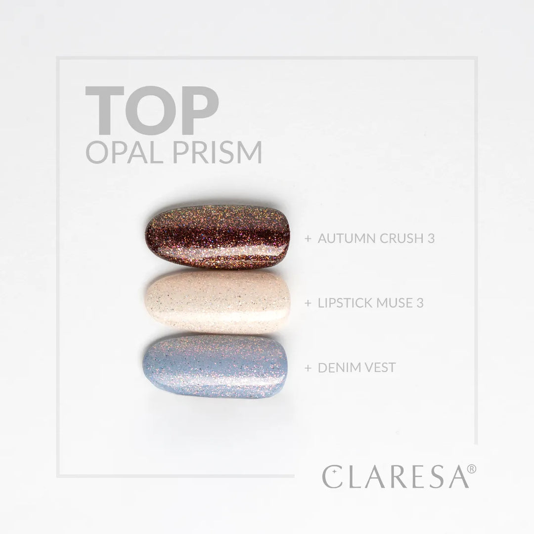 CLARESA Top No Wipe Golden Hour, 5 g – viršutinis sluoksnis su aukso blizgesiu 4Mass