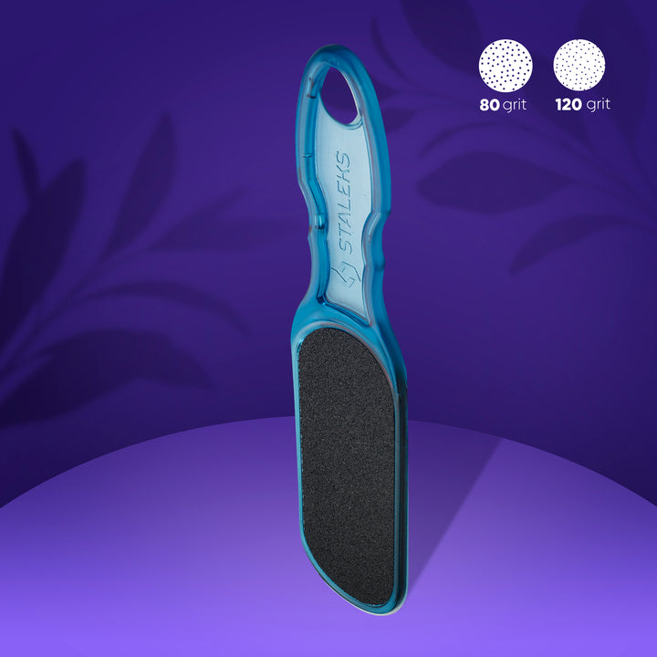 Plastikinė pedikiūro dildė pėdoms šveisti STALEKS 80/120 gritų Naguprieziura