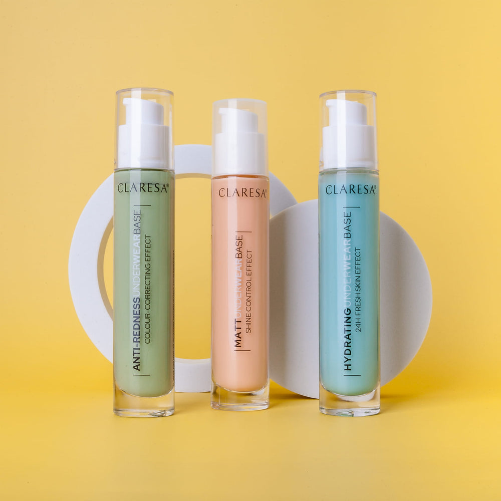 CLARESA ANTI-REDNESS UNDERWEAR BASE – makiažo bazė neutralizuojanti paraudimą, 30 g Naguprieziura