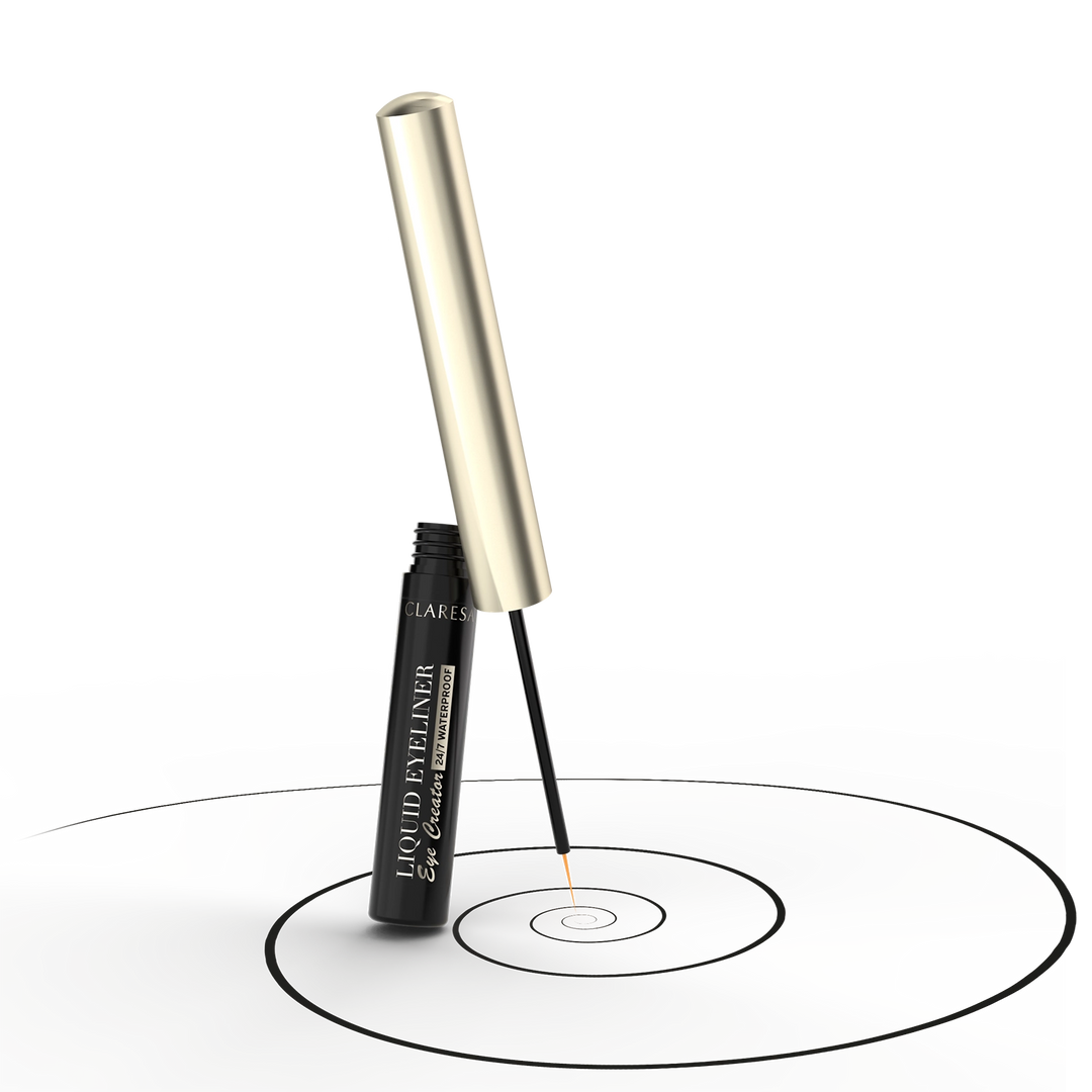 CLARESA WATERPROOF LIQUID EYELINER – Eye Creator  Vandeniui atsparus skystas akių kontūro pravedimas 01 BLACK, 3 g Naguprieziura
