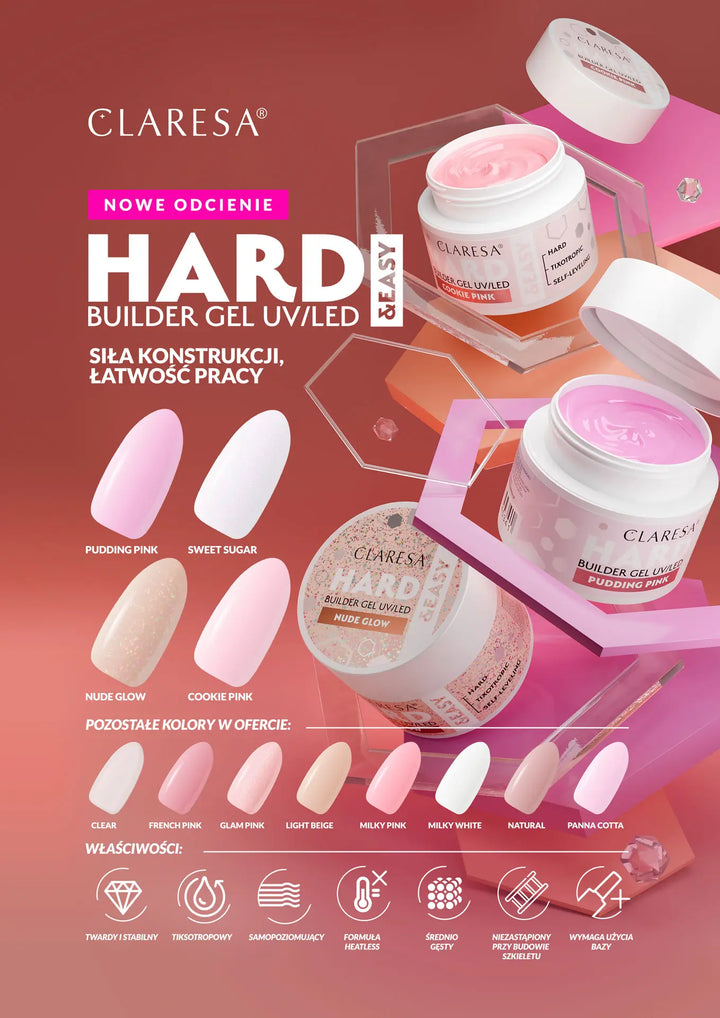 CLARESA HARD&EASY STATYBINIS GELIS COOKIE PINK 12 g 4Mass