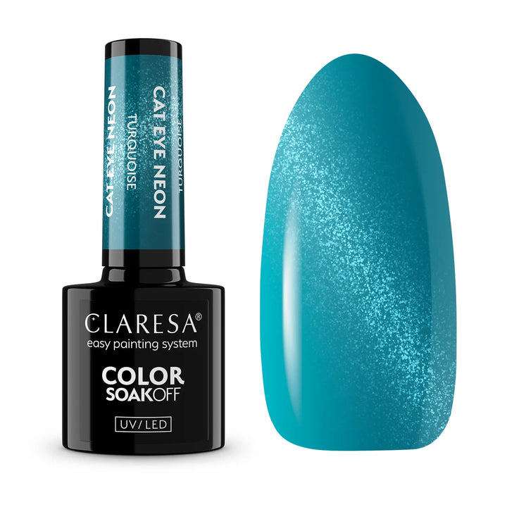 Gelinis lakas Claresa Neon Cat Eye Turquoise 5 g 4Mass