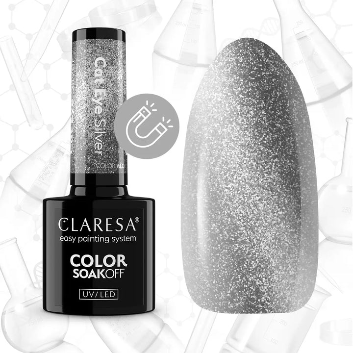 Gelinis lakas CLARESA CAT EYE SILVER 5 g 4Mass