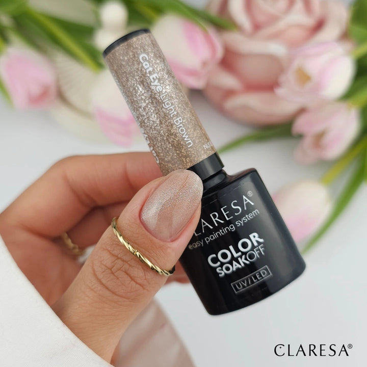 Gelinis lakas CLARESA Nude Glow Cat Eye Light Brown 5 g 4Mass