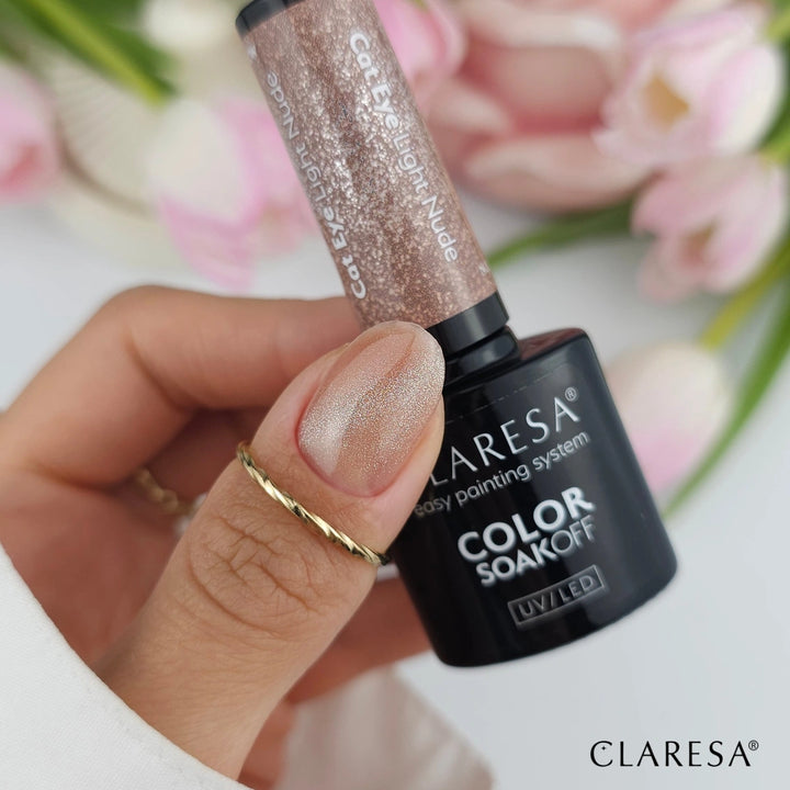 Gelinis lakas CLARESA Nude Glow Cat Eye Light Nude 5 g 4Mass