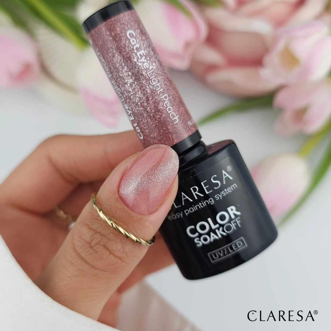 Gelinis lakas CLARESA Nude Glow Cat Eye Light Peach 5 g 4Mass