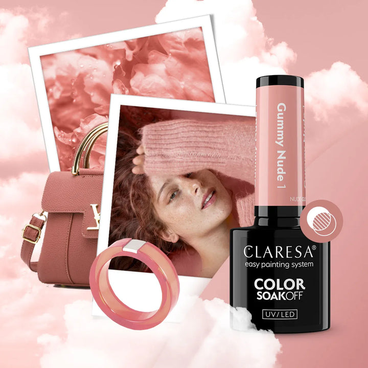 Gelinis lakas CLARESA Nude Glow Gummy Nude 1, 5g 4Mass