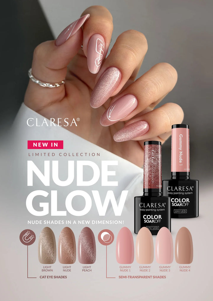 Gelinis lakas CLARESA Nude Glow Gummy Nude 3, 5g 4Mass
