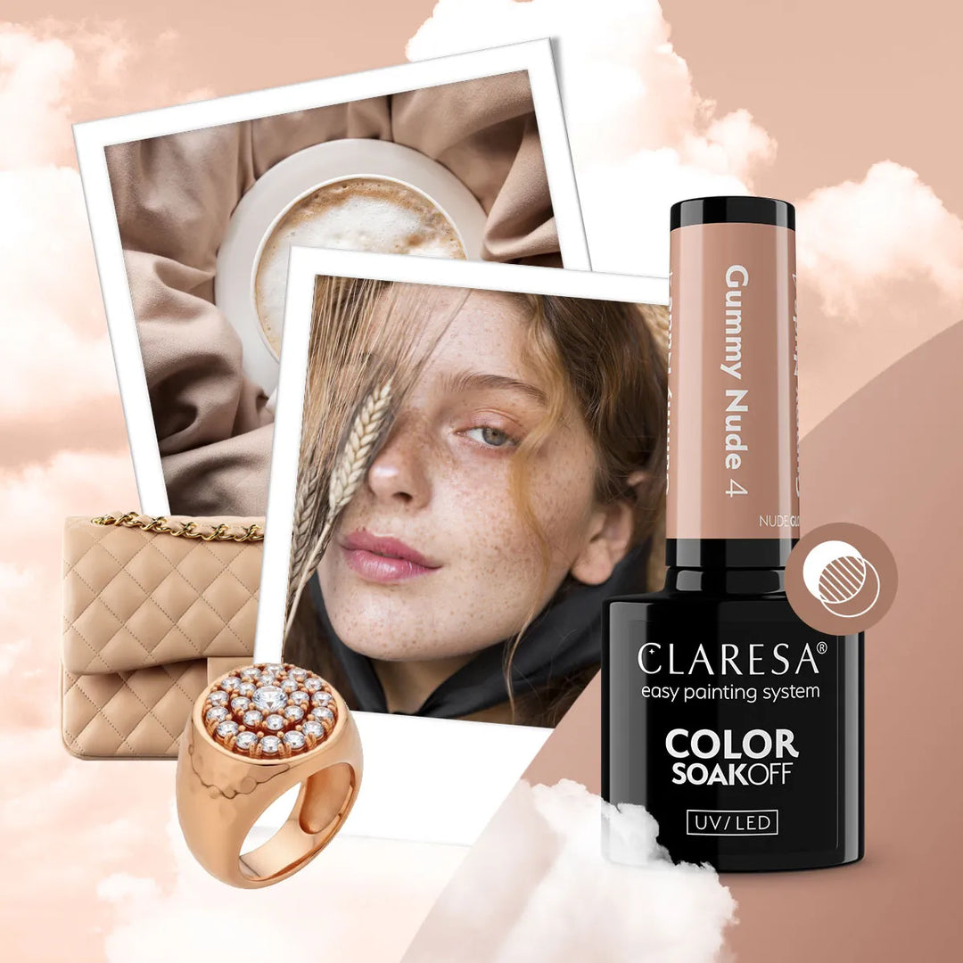 Gelinis lakas CLARESA Nude Glow Gummy Nude 4, 5g 4Mass