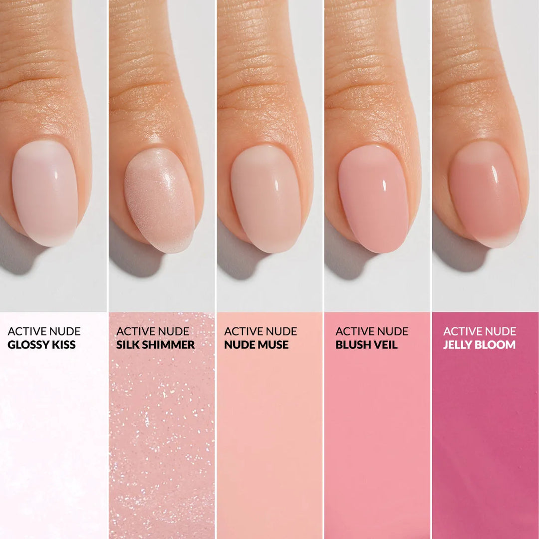 Claresa Active Nude Blush Veil – nagų lakas su kolagenu ir vitaminais 9,5 ml 4Mass