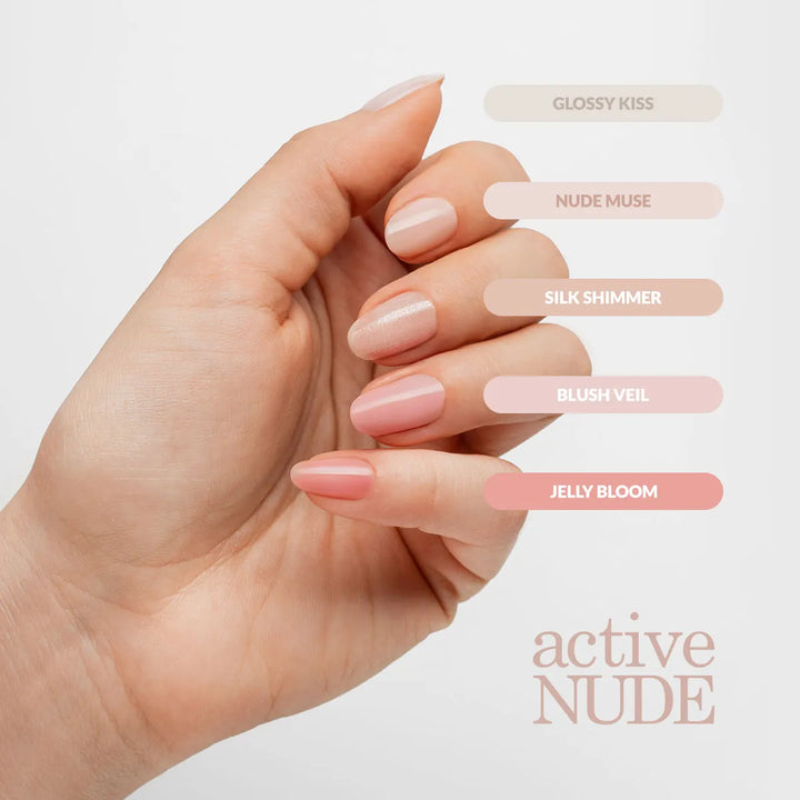 Claresa Active Nude Blush Veil – nagų lakas su kolagenu ir vitaminais 9,5 ml 4Mass