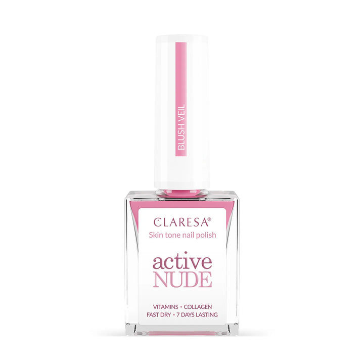 Claresa Active Nude Blush Veil – nagų lakas su kolagenu ir vitaminais 9,5 ml 4Mass